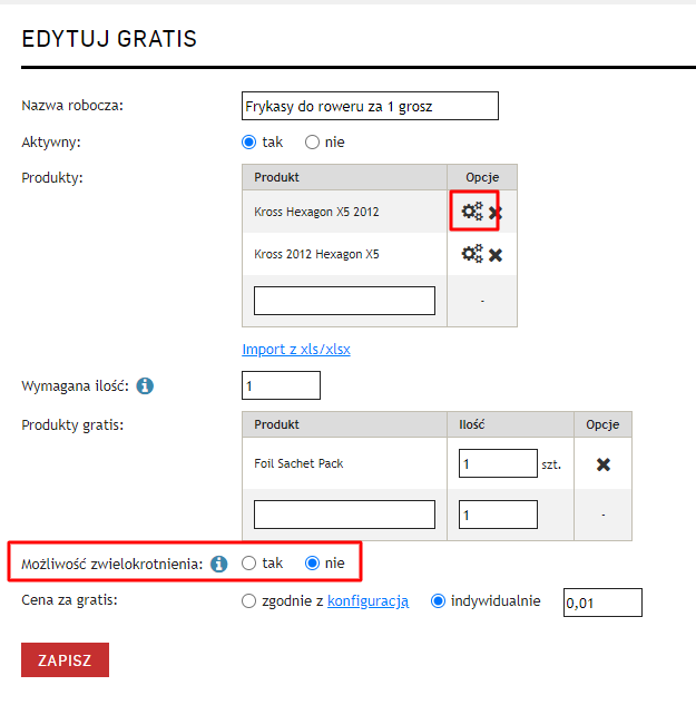 jak włączyć gratisy w atomstore